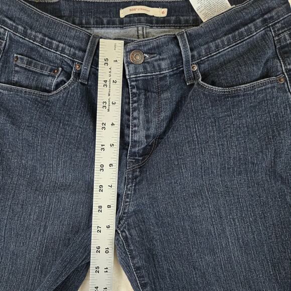 Levi's 505 Straight Womens Denim jeans size 6 distressed hem 0692 - Picture 10 of 13